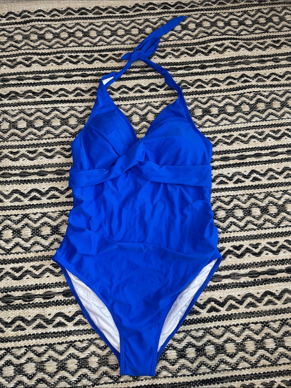 Royal Blue Halter One-Piece Swimsuit